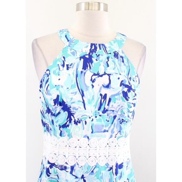 Lilly Pulitzer Ashyln Shift Dress Elephant Appeal Tropical Turquoise Size 2 - Picture 7 of 8